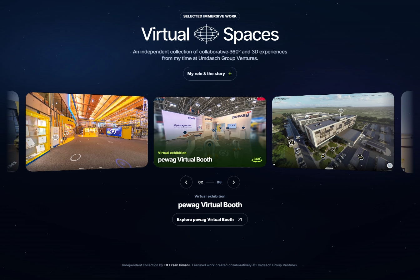 Virtual Spaces immersive 360° and 3D project collection platform.